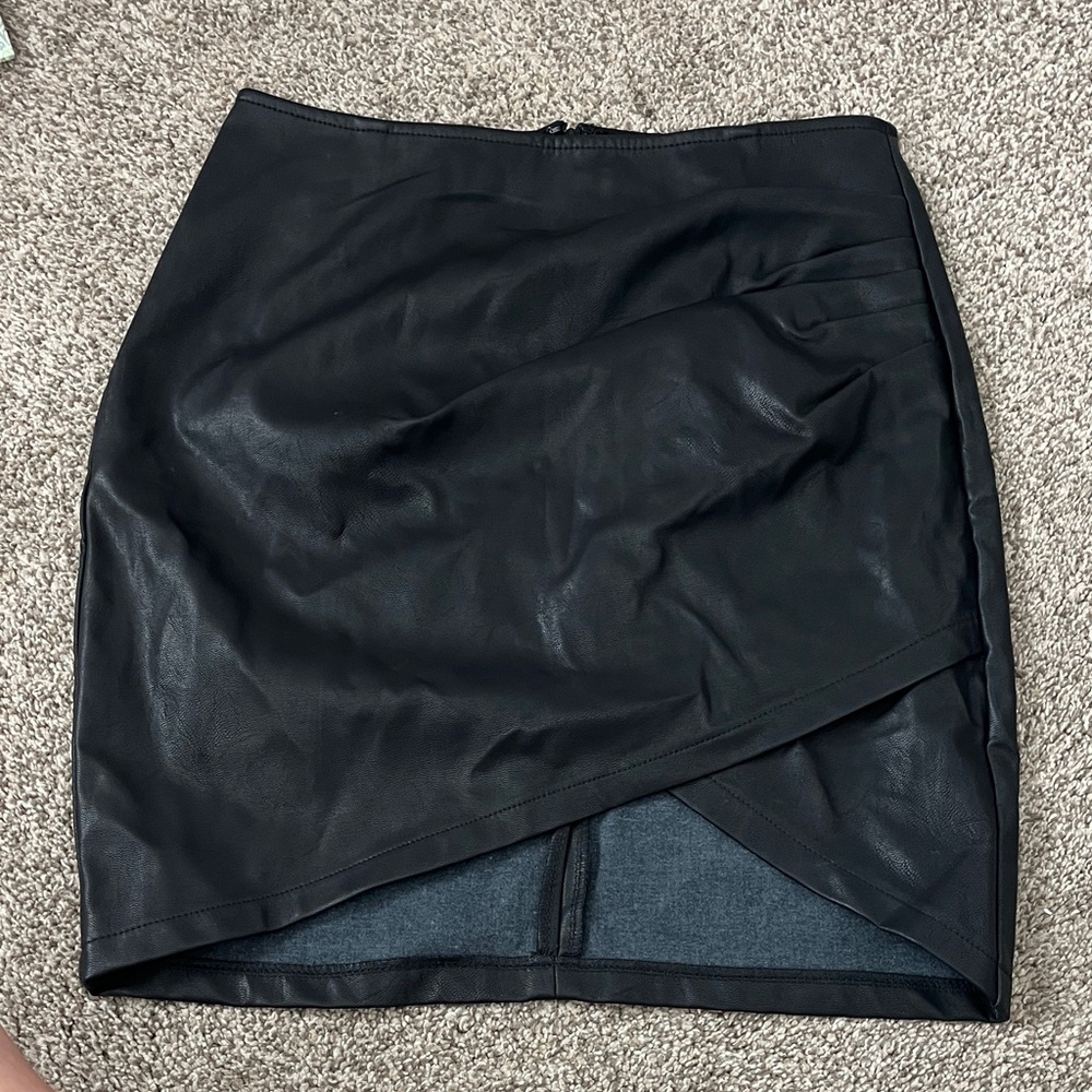 Vici Black Faux Leather Mini Skirt